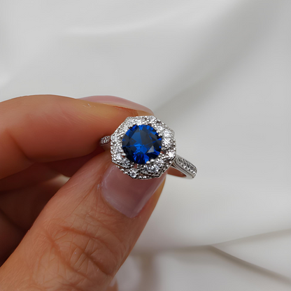 Anillo  Azul Zafiro